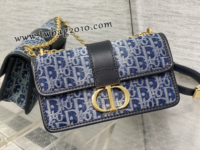 Dior专柜新款迪奥高仿原单Montaigne丹宁系列链条肩背斜挎女包 djfk1567